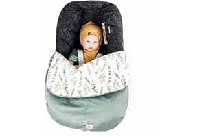 BABEES Coprigambe coprigambe per ogni ovetto, seggiolino auto, leggermente caldo, universale, chiusura elastica regolabile (SALBEI)