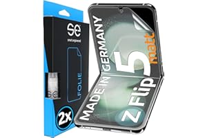 SMART ENGINEERED 2x se® folia ochronna 3D antyodblaskowa do Samsung Galaxy Z Flip 5, samoregeneracyjna, 100% kompatybilna z odciskami palców i FaceID, łatwa instalacja bez pęcherzyków powietrza, ultra przezroczysta,