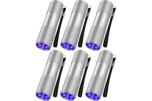 LEAGY 6 Pack UV Ultra Violet Blacklight 9 LED Flashlight Torch Light Outdoors Etc