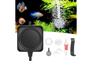 Ossigenatore per Acquario, GuKKK Aeratore Ultra-Silenzioso <33 dB, Potente Pompa d'Aria Per Acquario 1.5W con Air Stone e Valvola Di Ritegno, Pompa Aria Acquario Areatore per Acquario da 20-100L