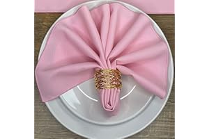 Hope Textiles Baby Pink 21" x 21" (53cm) Fabric NAPKIN (Polyester, not cotton) PACK OF 4