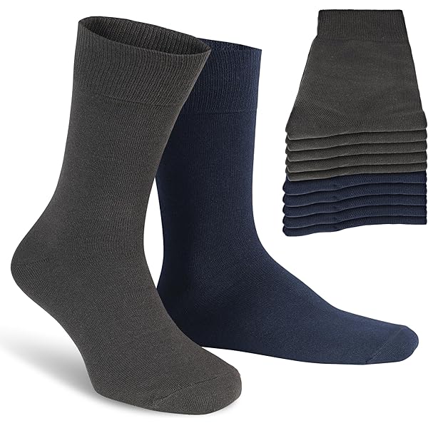 Piarini Zakelijke sokken, kostuumsokken zonder elastische tailleband katoen - heren dames - 8 stuks - zwart, blauw, antraciet en grijs (Uni) - verschillende maten - ook in grote maten tot maat 50