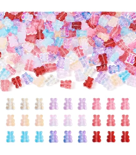 Ipotkitt 50 Stück Acryl-Perlen – Blickdicht, 10x10x10 Mm, Bonbonfarben, Für Schmuck & Bastelprojekte