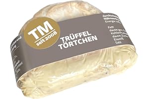 Die Trüffelmanufaktur - Feinkost Trüffelkäse mit 5% echtem schwarzem Trüffel, sahniges frisches Trüffel-Käse-Törtchen mit feiner Mascarpone Frischkäse-Trüffelfüllung, Gourmet Weichkäse 110 g