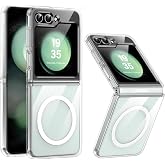 Ehr. Samsung Galaxy Z Flip 6 Uyumlu Kamera Korumalı Magsafe Wireless Şarj &Ouml;zellikli Sert Sararmaz Kristal Şeffaf Kılıf (Şeffa