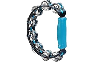 Halilit Hi-Lo Tambourine. High-end Half Moon Shape Cutaway Hand Percussion Musical Instrument. Percussionists of All Levels. Teens & Adults (Blue)