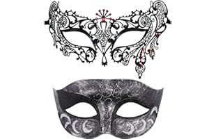 Thmyo One Pair Couple's Masquerade Mask,Crown Mask Venetian Costumes Mardi Gras Prom Mask