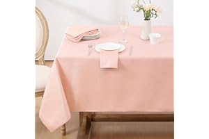 Softalker Mantel mesa Rectangular Antimanchas 140x100 cm Rosa de Jacquard a Rayas Mantel Exterior Impermeabl Manteles Pequeños Protector Modernas Mesas Comedor Decoracion para Otoño Navidad Cumpleaños