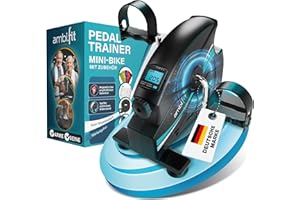 Mini Heimtrainer Pedaltrainer Set [leise & laufruhig] stufenlos einstellbar | Beintrainer & Armtrainer mit Trainingsmonitor, Ergometer Fahrrad – Fitnessgerät für Zuhause & Reha | Fitnessbike - AMBIFIT