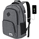 YAMTION 17.3 Zoll Laptop Rucksack Rucksack Schule Schulrazen Uni Schulrucksack Arbeit Rucksack (B6-Dunkelgrau, 17.3 Zoll)