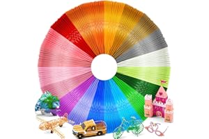 Wkłady do długopisów 3D PLA – Wiseten 20 kolorów filament do drukowania 3D, 1,75 mm, 16,4 stopy na kolor łącznie 328 stóp do większości inteligentnych drukarek 3D