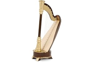 ANNE FUZEAU CRÉATION Harpe miniature - Objet de décoration - Bois vernis - Hauteur 16 cm - Largeur 8,5 cm - Livré dans son coffret