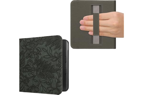 kwmobile Étui Compatible avec Kobo Libra Colour Coque - Étui à Rabat magnétique Tablette eReader Similicuir avec Sangle - Vert