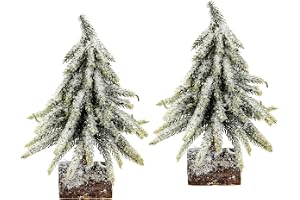 Konstgjord minigran iste och snötäckt på träfot, konstsnö, liten julgran, bordsdekoration, träd, konstgran, liten vit julgran