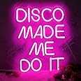 Disco Made Me Do It Led Neon Light Signs for Wall Decor, Pink Neon Light Signs for Bedroom Bachelorette Party Birthday Wedding Engagement Party Bar Club Neon Sign Art GIft(12.4 * 16.1in)