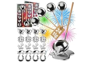 Robin Goods® 24-teiliges Zinngießen-Set mit Figuren und Holzstiel-Löffel - Silvestergießen Partyspiel zum Wahrsagen & Orakeln - Gesunde Alternative zum Bleigießen - Familien-Spaß
