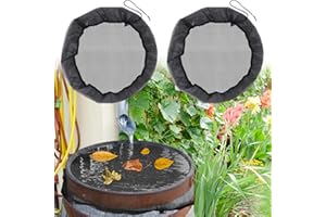 IXYDOR 2 Stück Regentonnen Netz 95cm, Regentonne Abdeckung Set mit Zugkordel, Hochwertige Verstellbares Regentonnennetz, Schutznetz Regentonne, Wetterbeständiger Mücken, Laubschutz und Insekt