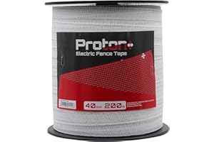 Hotline Proton Electric Fencing Tape - 40mm x 200m White Poly Tape Horse Paddock Durable Quality