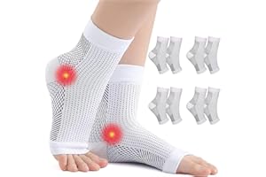 Kogmaworn 4 Pairs Functional Socks for Neuropathy Plantar Fasciitis Socks Neuropathy Socks Women Men Ankle Compression Sock for Neuropathy Pain Breathable Ankle Support Socks for Sports