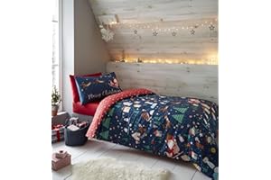 Catherine Lansfield Copripiumino, Cotone Poliestere, Marina Militare, Set piumone 1 Piazza