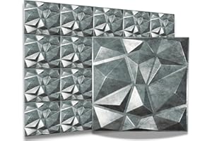 EURODECO Pannelli 3D da 50 x 50 cm, in PVC 3D, 8 pezzi, 2 m², pannelli 3D in PVC, D094, griglia in bronzo