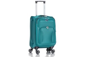 Aerostar Carry-on 20" Lightweight Soft Expandable Suitcase, Hand Luggage 4 Wheels & Combination Lock, 55x35x20cm | Accepted All Airlines easyjet, RyanAir, British Airways (Teal, 32 litres)