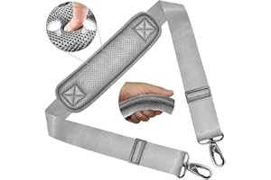 ‎ZINZ Schultergurt 58 Zoll Universal-Taschengurt mit Ultradicken, Festen, Gepolsterten und Doppelt Ausbalancierten, Verstellbaren Schnallen für Aktenkoffer, Reisetasche, Laptoptasche,Szary