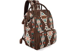 Montana West X Wrangler Backpack Callie Diaper Bag Aztec Travel Baby Bags with Stroller Straps and Insulated Pockets