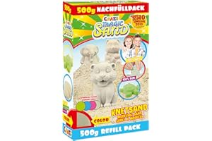 CRAZE MAGIC SAND Sable magique Recharge de sable à modeler 500 g Sable cinétique 4 couleurs Activités manuelles pour enfants