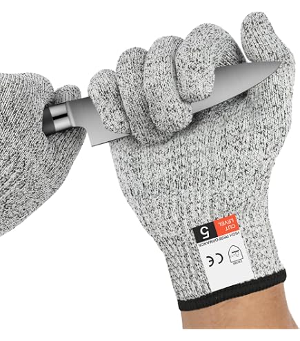 Gants Anti-Coupure Niveau 5 En Kevlar - Protection Haute Performance Pour Cuisine, Jardinage Et Bricolage - Certifiés EN 388, Taille M