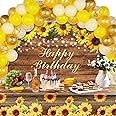 Tiamon Sunflower Birthday Party Decorations Supplies Sunflower Balloon Arch Kit Include Backdrop Banner Sunflower Tablecloths Balloons Garland for Sunflower Theme Wedding Birthday Party Decor