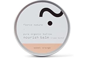 Nourish Tallow Balm, Natural, Bioavailable Skin Care Essential, Lip Balm, Face Care Must-Have, Vitamin-Rich Body and Face Moisturiser, Sweet Orange, 100g - Fierce Nature