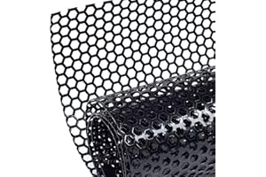 AggAuto 100x33cm Noir grille de course, Taille du trou de Nid d'abeille 8×3mm, grille en aluminium, universels grille de radiateur de voiture