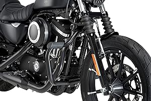 CUSTOMACCESS Pare-Carter Modèle Mustache Noir Customacces pour Harley Davidson Sportster Custom XL1200C 04-19