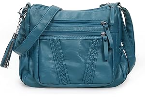 VOLGANIK ROCK Ladies Handbag Soft PU Leather Crossbody Bag for Women Lightweight Shoulder Bag Multi Pockets Crossbody Handbag for Women Ladies