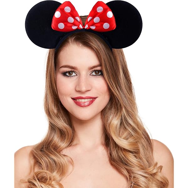 Lot De 2 Bandeaux Oreilles De Souris Noirs – Avec Nœud Rouge, Paillettes, Pour Halloween, Anniversaire, Baby Shower
