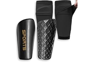 LeKuni Espinilleras De Fútbol Elásticas para Niños, Jóvenes, Adultos, con Bolsillo para Inserciones Y Funda Antideslizante, Las Espinilleras Ofrecen Una Protección Completa para Las Piernas