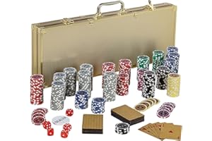 GAMES PLANET Pokerkoffer mit 500 Laser-Chips, Silver/Gold/Black Edition - Auswahl: Gold