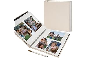 Vienrose Large Photo Album Self Adhesive for 4x6 8x10 Pictures Scrapbook Album DIY Scrap Book 40 Sticky Pages with A Metallic Pen