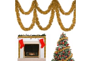 XINCHEN Weihnachten Lametta Girlande 12 Meter Metallische Girlanden Glänzend Weihnachtsbaum Ornamente Weihnachten Girlande La