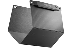 Panel solar plegable EF ECOFLOW 28 W con guía de ángulo solar integrada, USB-C 20 W y USB-A 18 W de carga rápida para teléfono y power bank, IP68, para actividades al aire libre, camping y senderismo