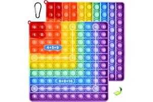 DEREINE Push Bubbles Jouet, Push Pop Bubble Sensory Toy, Popit XXL Toys, Poppit Antistress Fidget Toys, Pop It Fidget Toys, Jouets éducatifs de Multiplication et d'addition