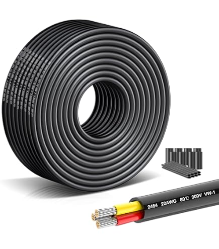 5 meter 22 AWG 4 x 0,3 mm² elektrische kabel, 4-aderige kabel 5 V/12 V/24 V/ 300 V, wit vertind koperen kabel, flexibel en zacht, lage impedantie, hoge temperatuurbestendigheid, verlengkabel