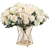 HNVNER 2 Bouquet of Artificial Flowers Decoration, Fake Peony Flower Artificial Silk Roses Hydrangea Flower for Weddings, Hom