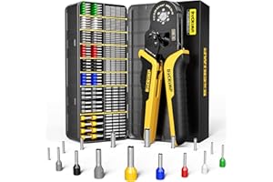 DxCRIMP Jeu de Pince à Sertir Cosse Electrique, Hexagonale Pinces à Sertir,avec 16 Sortes Embouts de Câble Isolés et Non Isolés, Pince à Sertir Cosses 0,25-6mm²,Outillage Electricien,Pince Electricien