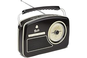 Radio FM et DAB + GPO Rydell Portable avec cadran rétro - Noir
