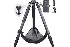 ARTCISE Trépied robuste en fibre de carbone pour appareil photo, support professionnel avec bol de 65 mm et adaptateur, tube de 32 mm, charge maximale 25 kg (cadeau supplémentaire : sac de pierre,