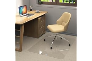 PLACOOT Unterlage Schreibtischstuhl 120X90cm Bodenschutzmatte Bürostuhl Teppich Unterlage-Kratzfest für Parkett und Hartböden Bürostuhl Unterlage für Stühle Hohe Dichte Anti-Silp Transparent