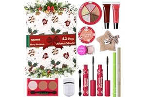 UCANBE Calendario Avvento Make Up 2025, 12 Giorni Calendario dell'Avvento Beauty Bambina Donna, Calendario Conto alla Rovescia Natale Pieno di Kit Trucco
