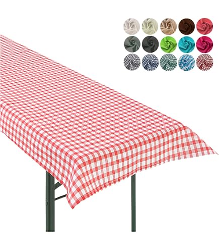 2er-Set Biergartentischdecken – Waschbar, Hellgrau, 250x100 Cm, Aus Strapazierfähigem Polyester